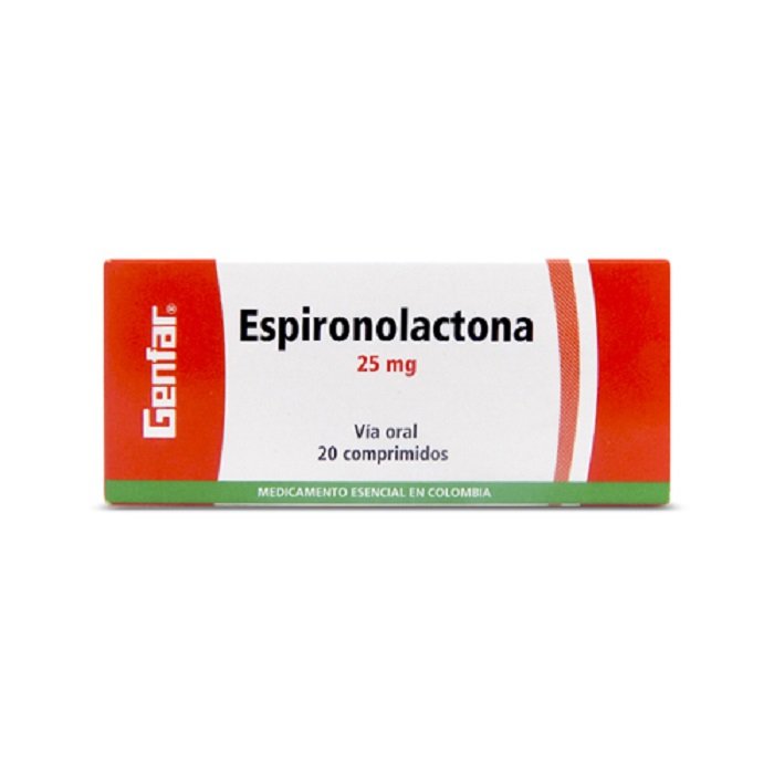 ESPIRONOLACTONA 25 MG CAJA X 20 TABLETAS GENFAR drogueria la de todos Colombia ESPIRONOLACTONA 25 MG CAJA X 20 TABLETAS - GENFAR drogueria la de todos Colombia