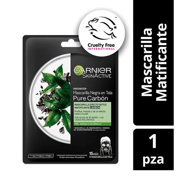 1183696-800-auto Mascarilla Garnier Black Tea 28 G - Imagen 1