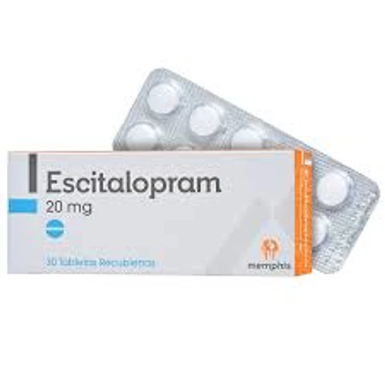 540 ESCITALOPRAM 20 MG X 30 TAB -MEMPHIS - Imagen 1