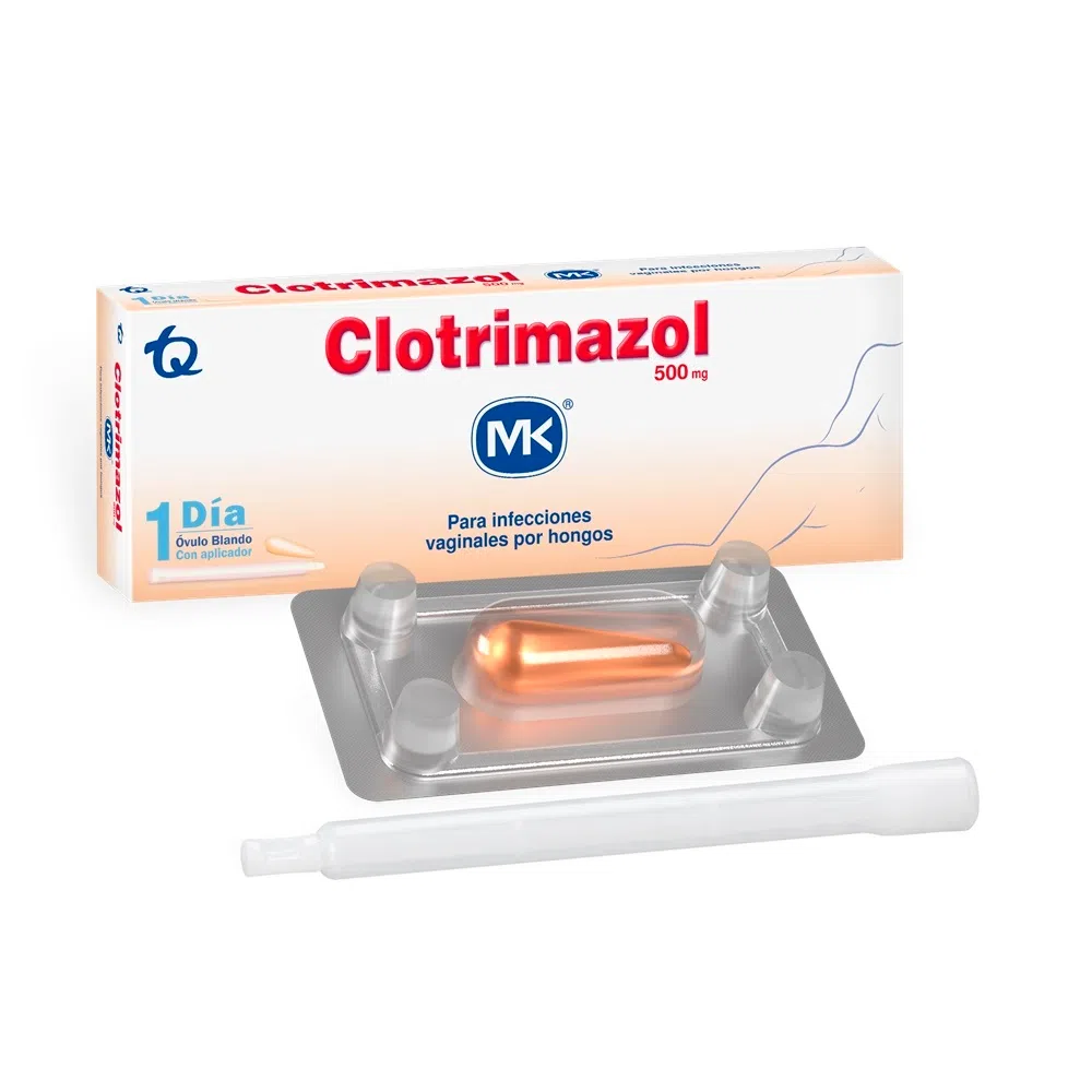 7702057101138_2_Clotrimazol-Mk-500Mg-X-1-Ovulo-Blando-Con-Aplicador CLOTRIMAZOL Mk 500 Mg Vaginal Con Aplicador En Caja Por 1 Unidad - Imagen 1