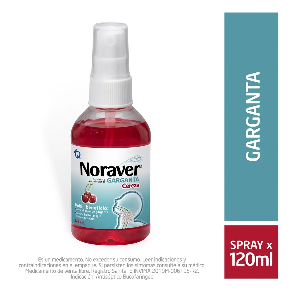7702057298456 Noraver Garganta Sabor Cereza Spray Con 120 mL - Imagen 1