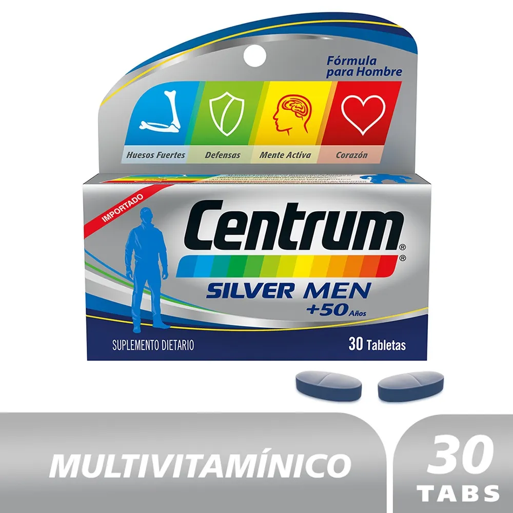 7702132000974_0_Centrum-Silver-Men--50-X-30-Tabletas CENTRUM SILVER MEN + 50 AÑOS TAB X 30 UNI - Imagen 1
