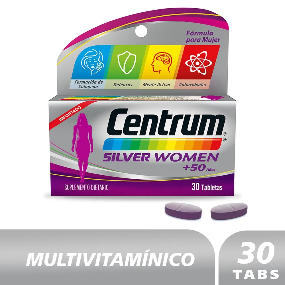 7702132001001_0_Centrum-Silver-Women--50-X-30-Tabletas Centrum Silver Women +50 X 30 Tabletas - Imagen 1