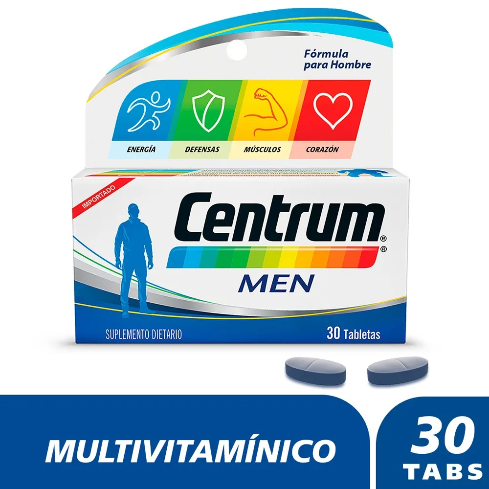 7702132011802_0_Centrum-Men-X-30-Tabletas Centrum Men X 30 Tabletas - Imagen 1