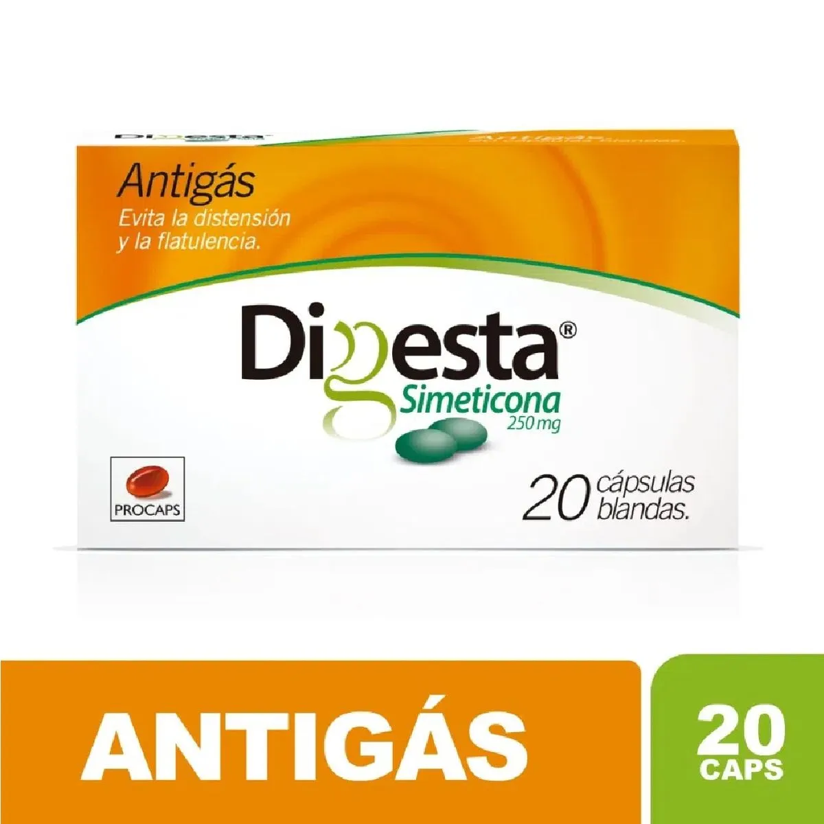 7703153007225 DIGESTA SIMETICONA 250MG CAPSULA BLANDA - Imagen 1