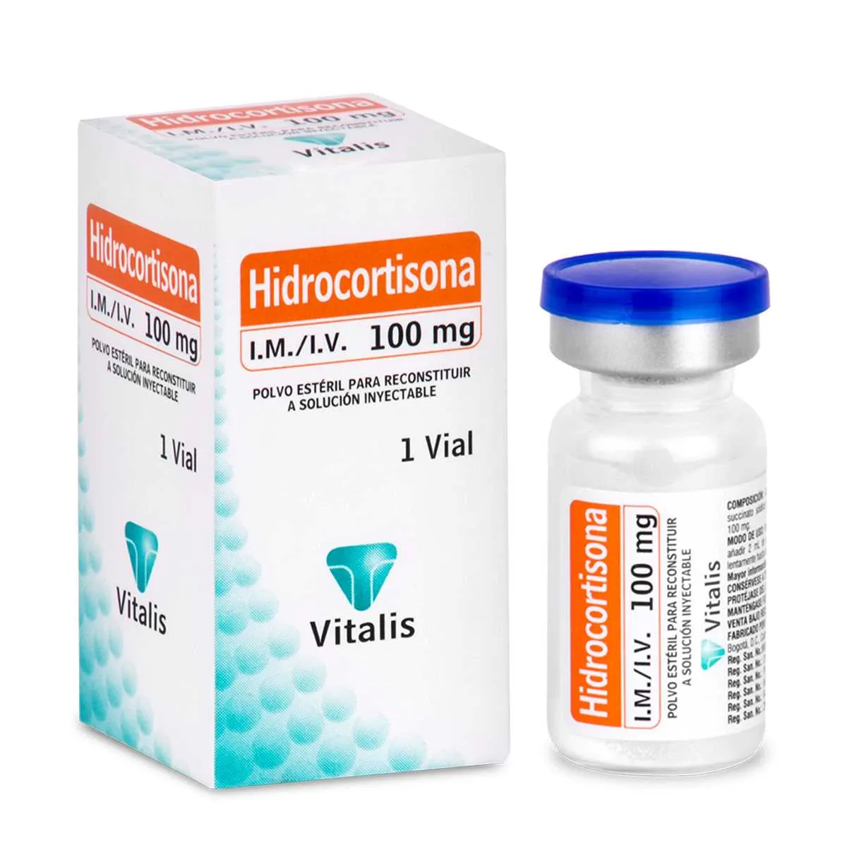 7709482273362 HidrocORTISONA 100 Mg En Polvo Caja Con 1 Ampolla - Imagen 1