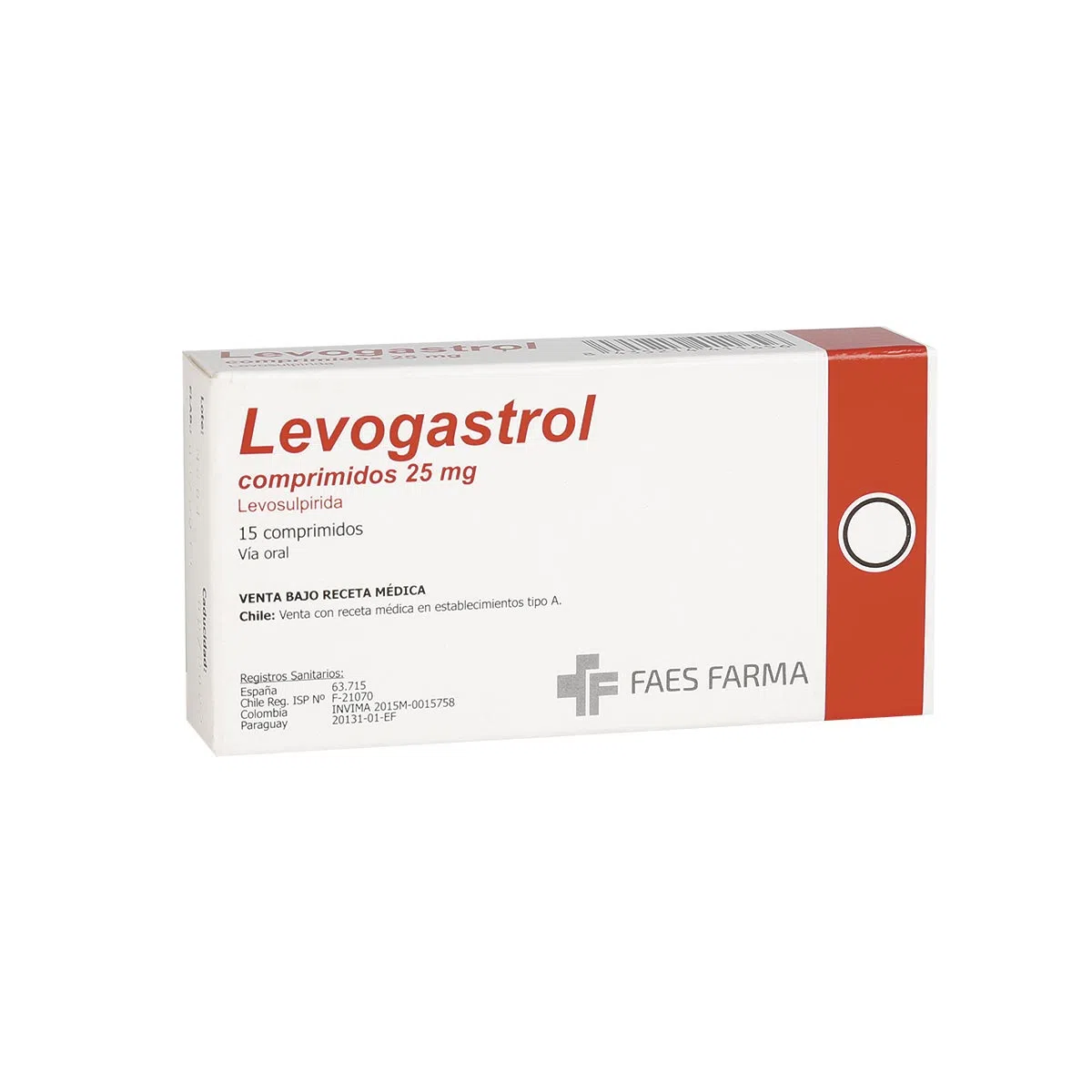 8435214411656 LEVOGASTROL 25 MG COMPRIMIDO CAJA X 15 COM - Imagen 1