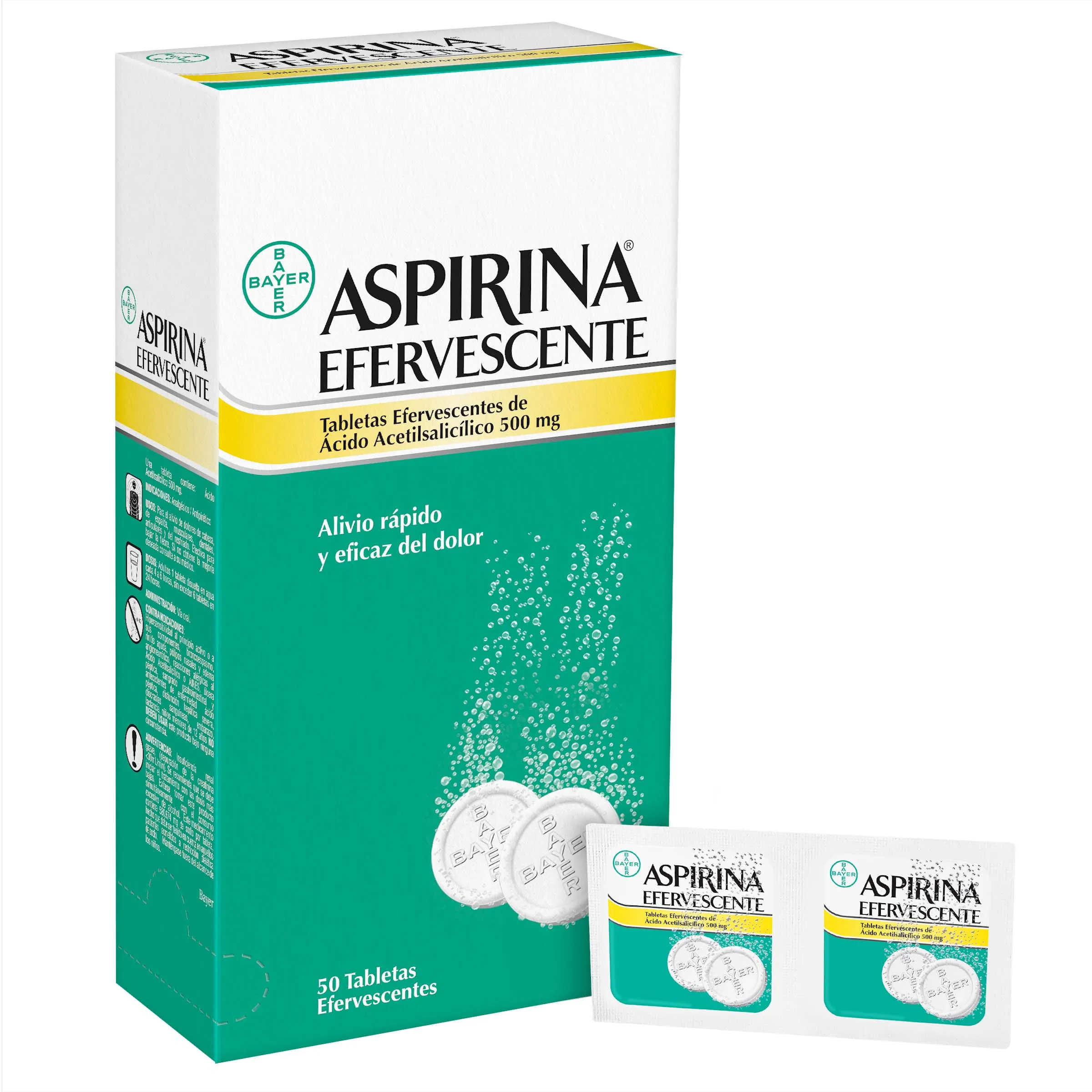 ASPIRINA-EFERVESCENTE-500-MG_F ASPIRINA TAB EFERVESCENTE 500 MG X 50 UNI - Imagen 1