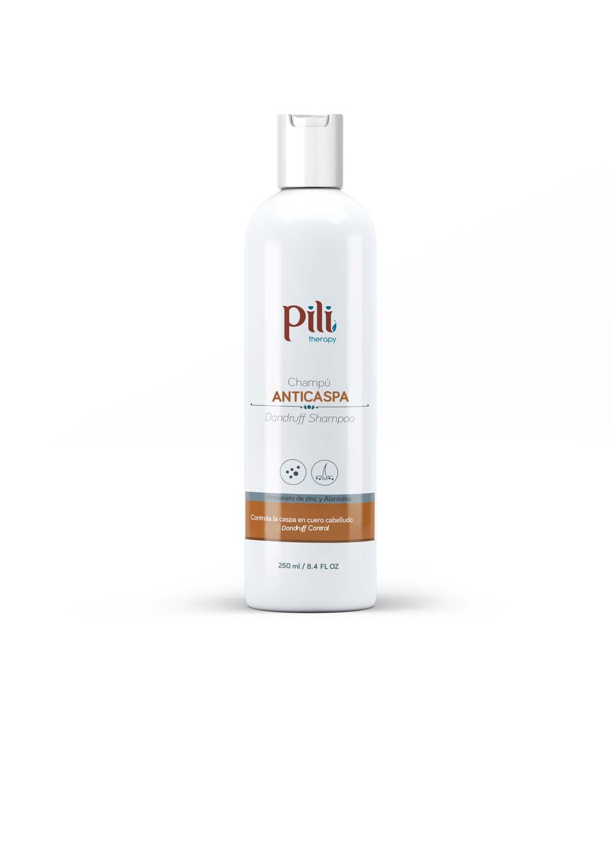 CHAMPU-ANTICASPA-CAFE-250-ml Champú control caspa con Piritionato de Zinc y Alantoína - Imagen 1