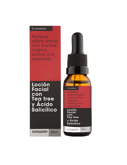 LOCION-FACIAL-TEA-TREE-Y-ACIDO-SALICILICO-20-mL-KOSMADERM LOCION FACIAL CON TEA TREE Y ACIDO SALICILICO X 20 ML - Imagen 1