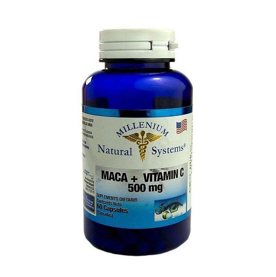 image MACA +VITAMINA C MILLENIUM 500MG 60 CÁPSULAS - Imagen 1