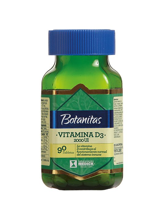 medidas wec pic VITAMINA D3 2000 UI x 90 tabletas - Imagen 1