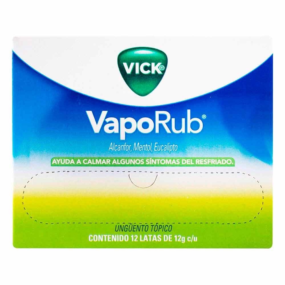7500435107020 Vick VapoRub Ungüento Tópico Caja Con 12 Latas Con 12 g C/U - Imagen 1