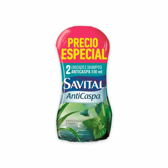 7702006653275 Shampoo Savital anticaspa x 2und x 510ml c-u - Imagen 1