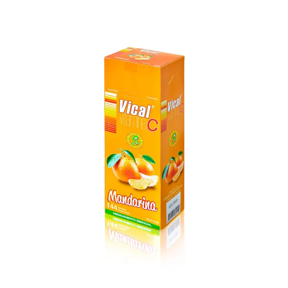 7702184580219_1_VICAL-VITAMINA-C-MANDARINA-500MG-X-144-TABLETAS-MASTICABLES Vical Vitamina C 500 Mg Ecar Caja Con 144 Tabletas - Sabor A Mandarina - Imagen 1
