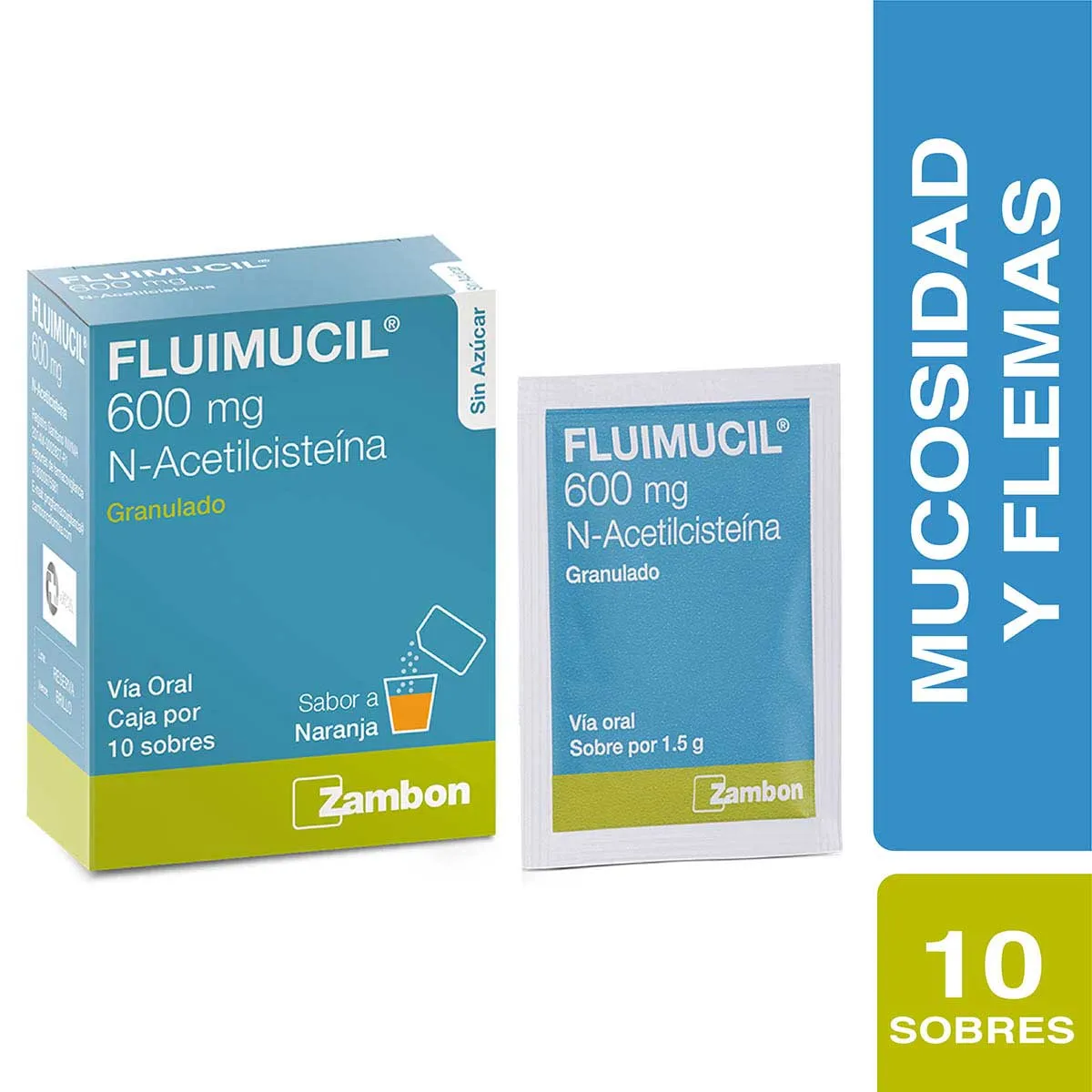 CJ-7703445030078 CAJA - FLUIMUCIL 600 MG GRANULADO CAJA X 10 SOBRES - Imagen 1
