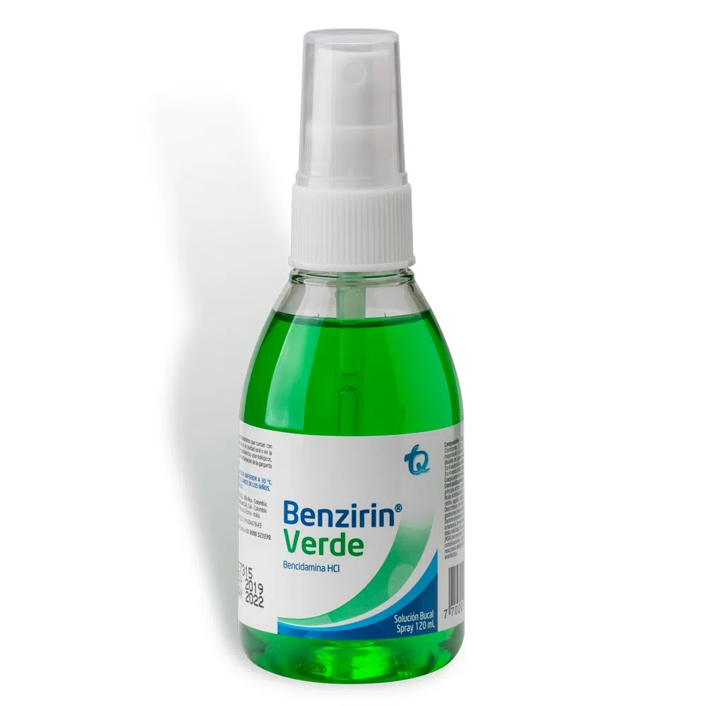 7702057018054_1_SOLUCION-BUCAL-BENZIRIN-VERDE-SPRAY-X-120ML Benzirin Verde Solución Bucal Frasco Spray Con 120 mL - Imagen 1