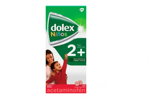 comprar-dolex-ninos-2-caja-con-100-tabletas-masticables-precio Dolex Pediátrico Caja Con 100 Tabletas Masticables - Imagen 1